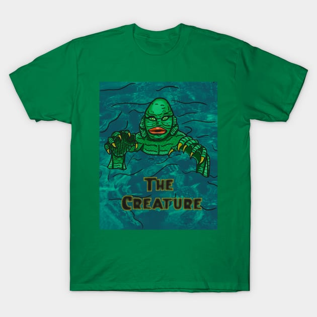 The Creature- Color T-Shirt by tesiamarieart